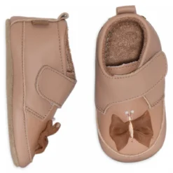 Butterfly leather slippers
