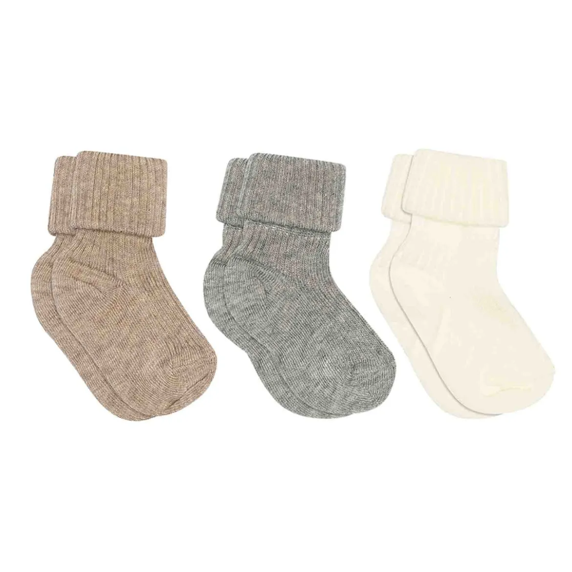 Cotton rib baby socks - 3-pack