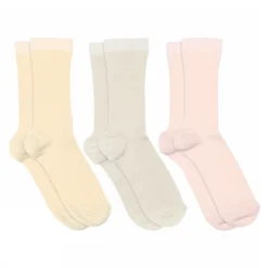 Fine cotton rib socks 3-pack