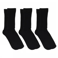 Fine cotton rib socks 3-pack