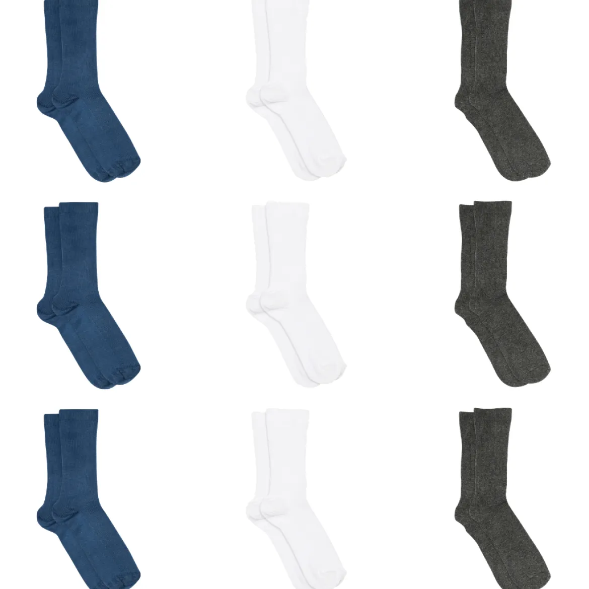 Fine cotton rib socks 9-pack - Classic Neutrals