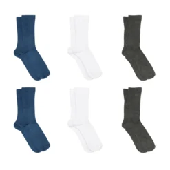 Fine cotton rib socks 6-pack - Classic Neutrals