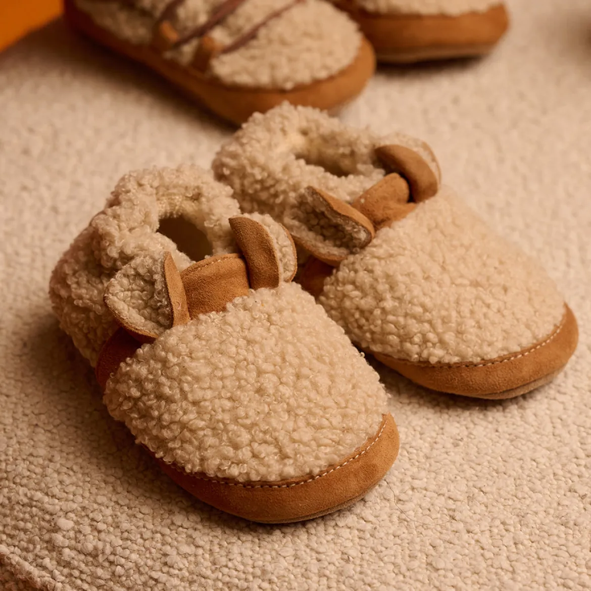 Fuzzy teddy slipper