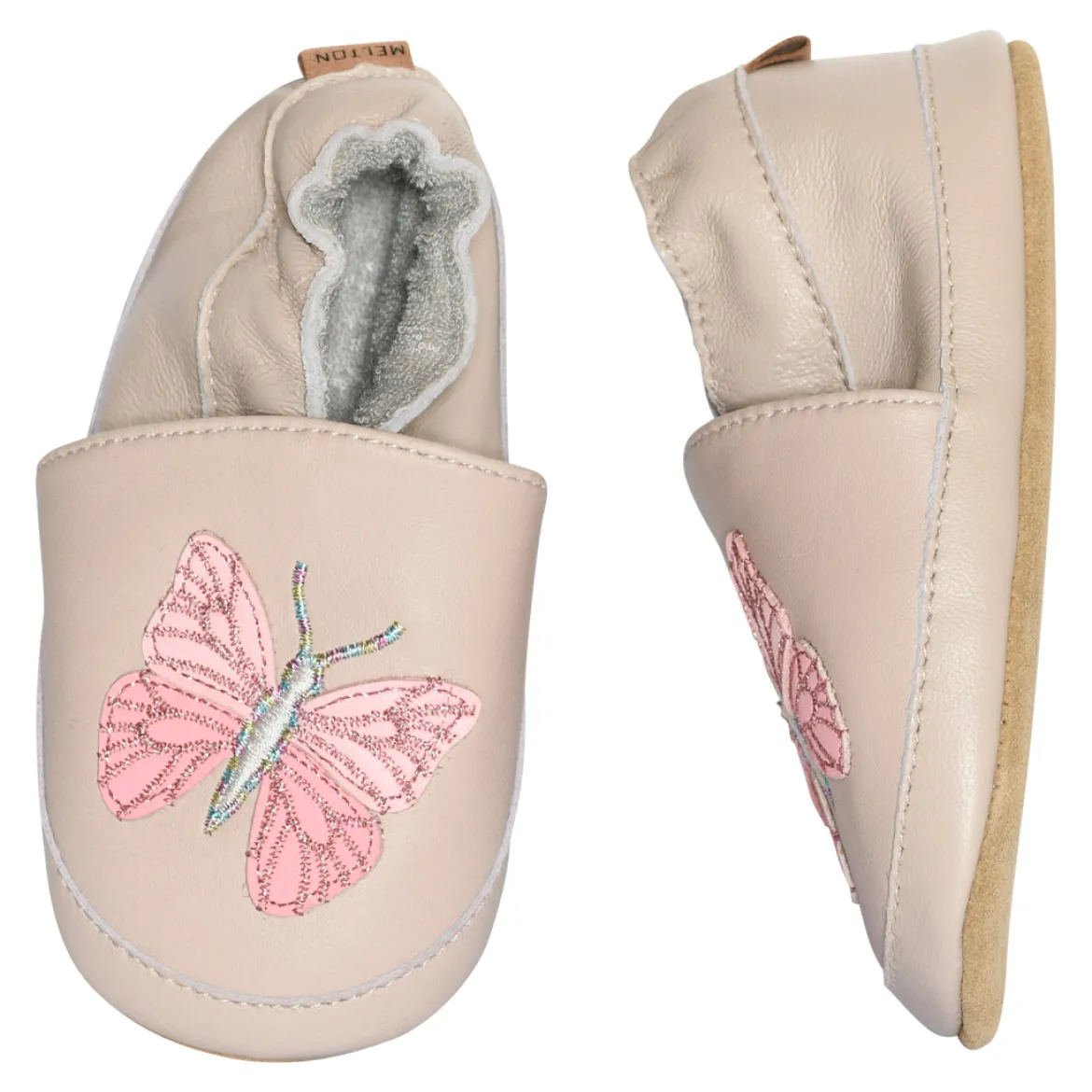 Papillon leather slippers