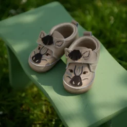 Zebra leather slippers